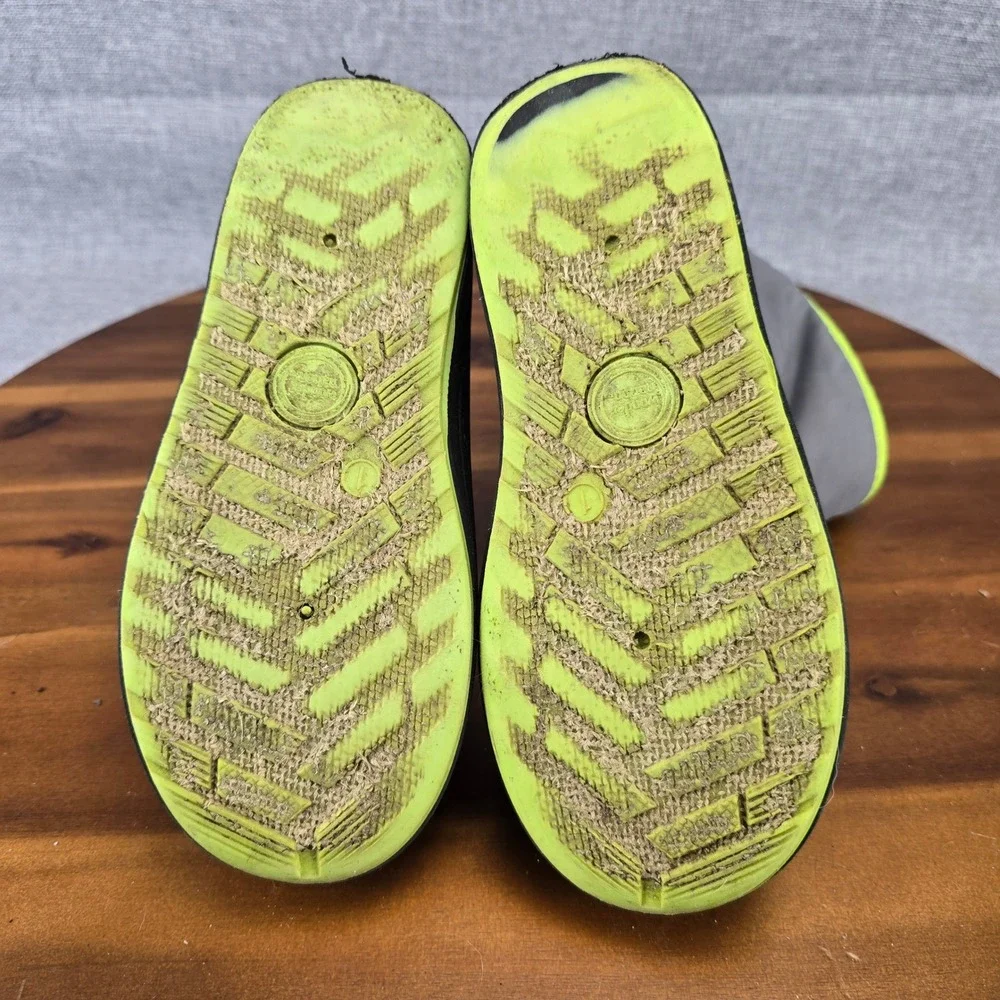 Wonder Nation Kids Black Gray Neon Yellow Winter Snow Boots Size 1 Zipper